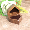 Embossed Love Black Walnut Solid Wood Ring Box Proposal Ring Gift Box Wooden Jewelry Storage Box For Women