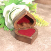 Embossed Love Black Walnut Solid Wood Ring Box Proposal Ring Gift Box Wooden Jewelry Storage Box For Women