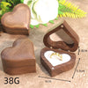 Embossed Love Black Walnut Solid Wood Ring Box Proposal Ring Gift Box Wooden Jewelry Storage Box For Women