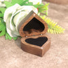 Embossed Love Black Walnut Solid Wood Ring Box Proposal Ring Gift Box Wooden Jewelry Storage Box For Women