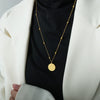 Embossed Portrait Round Pendant Necklace Titanium Steel Electroplated Jewelry For Women