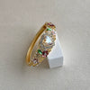 Enamel Heartshaped Wide Bangle Bracelet With Hollow Out Details And Plated Finish Fashion Jewelry
