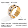Enamel Oil Dripping Devil's Eye Ring For Girls Geometric Style Stainless Steel Electroplating Hand Jewelry