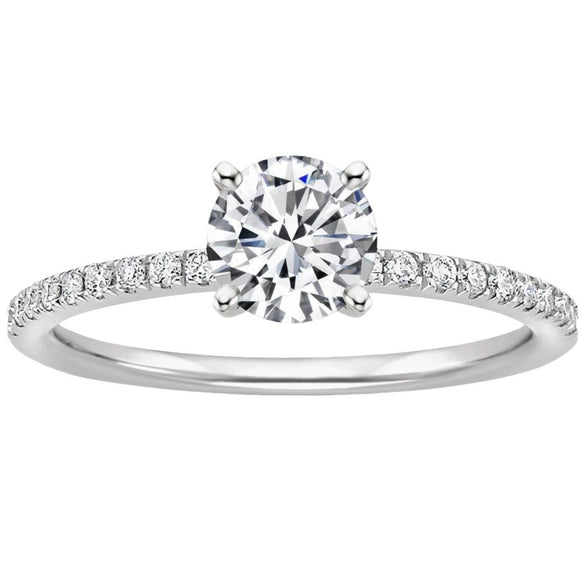 Engagement Diamond Ring Copper Plated Platinum Geometric Style Jewelry For Women