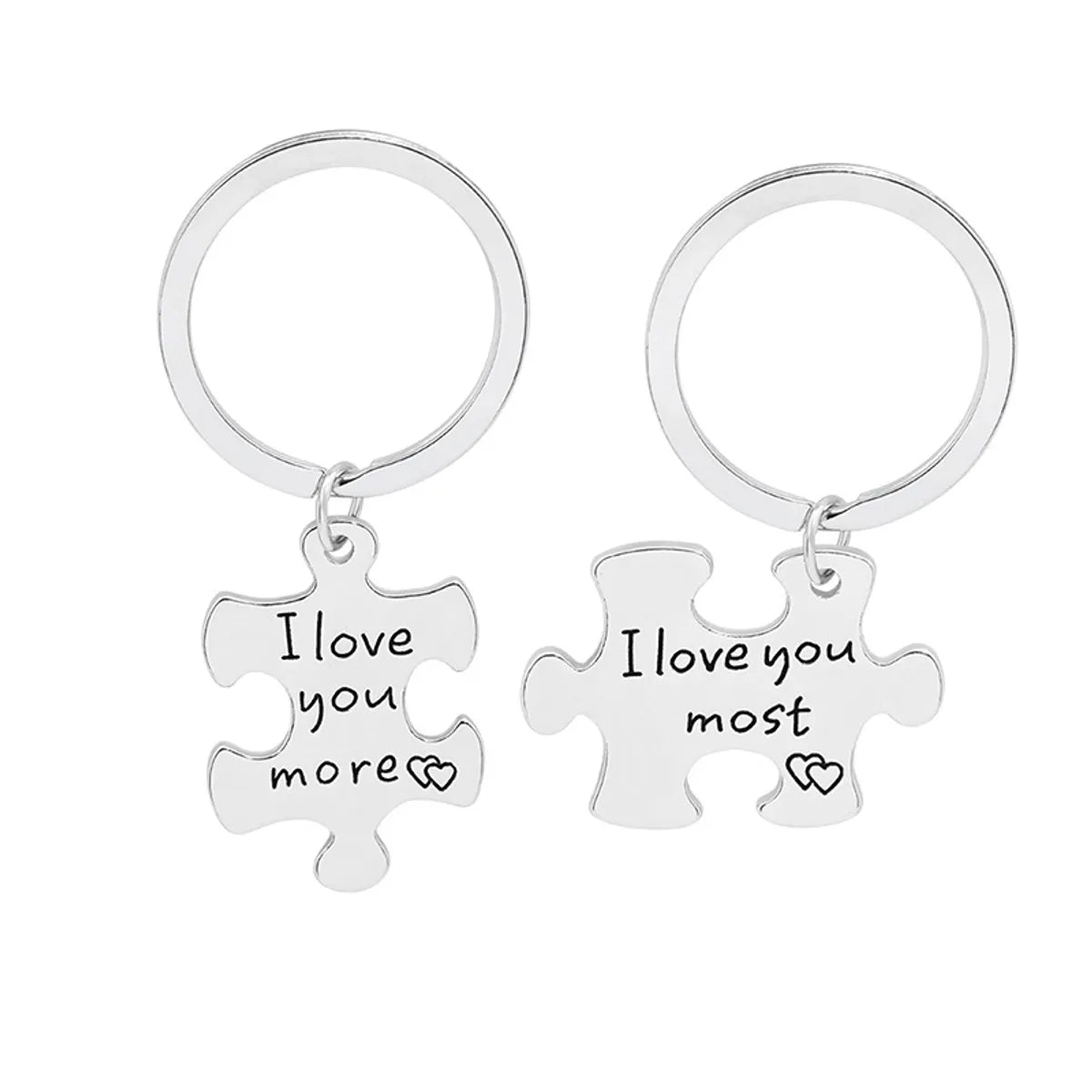 English Letter I Love You Moremost Couple Keychain