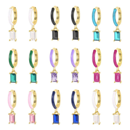 Epoxy Diamond Eardrop Earring Fashion Colorful Ear Clips