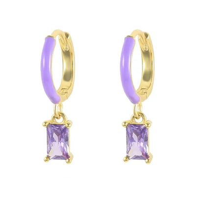 Epoxy Diamond Eardrop Earring Fashion Colorful Ear Clips