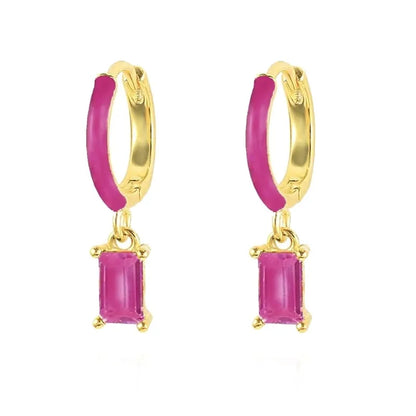 Epoxy Diamond Eardrop Earring Fashion Colorful Ear Clips