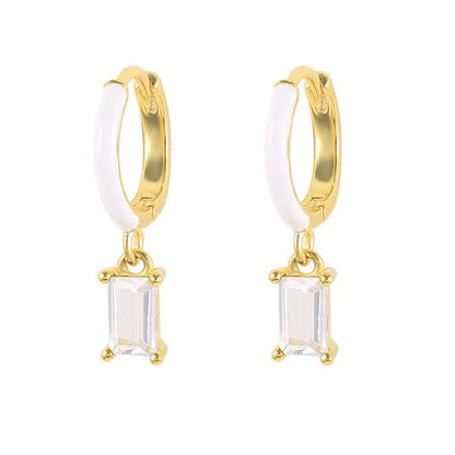 Epoxy Diamond Eardrop Earring Fashion Colorful Ear Clips