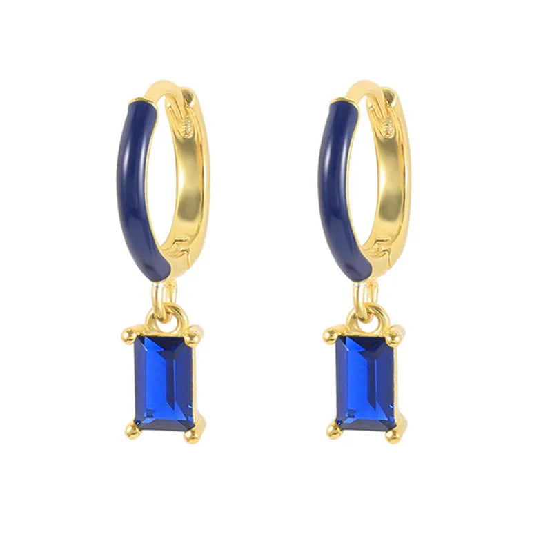 Epoxy Diamond Eardrop Earring Fashion Colorful Ear Clips