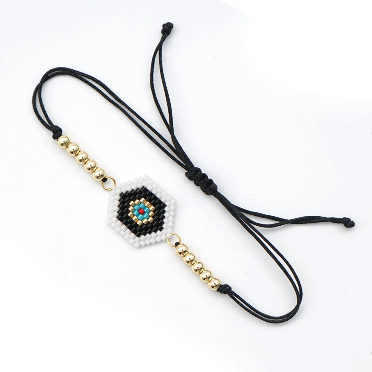 Ethnic Rhinestone-studded Miyuki Bead Woven Devil's Eye Bracelet Wholesale Gooddiy