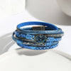 Ethnic Style Bohemian Classic Style Geometric Oval Pu Leather Gravel Inlay Zircon Women'S Bangle