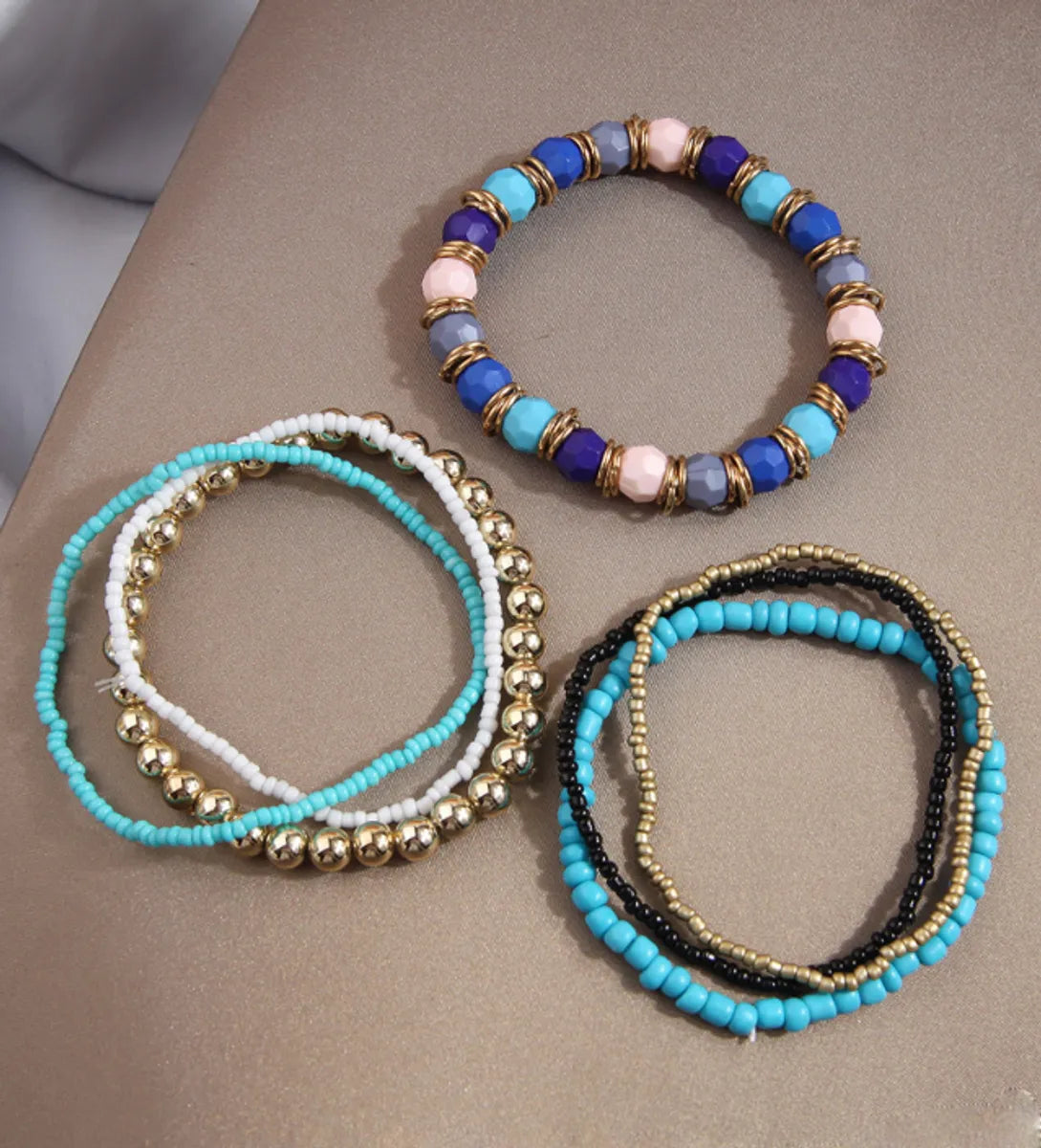 Ethnic Style Bohemian Color Block Seed Bead Beaded Women'S Bracelets