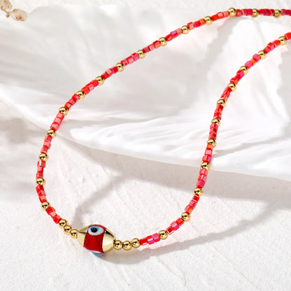 Ethnic Style Bohemian Devil's Eye Resin Beaded Women's Necklace