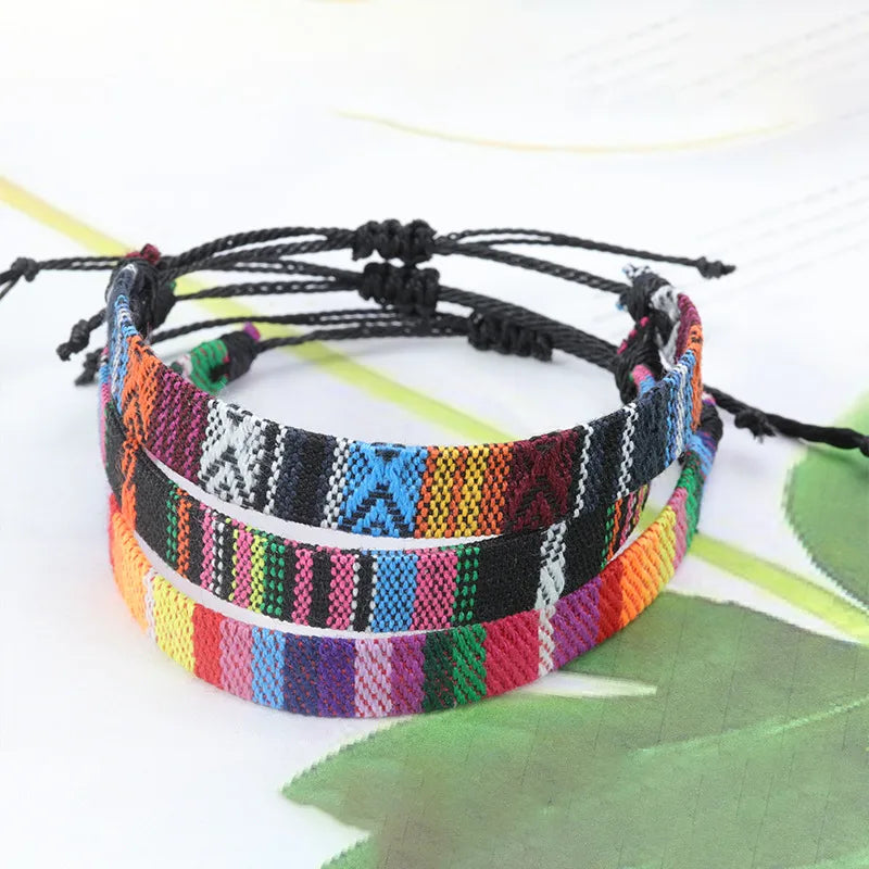 Ethnic Style Bohemian Geometric Mixed Materials Wholesale Drawstring Bracelets