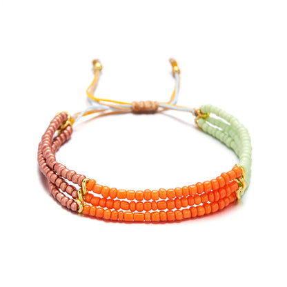 Ethnic Style Bohemian Geometric Seed Bead Rope Beaded Knitting Unisex Bracelets