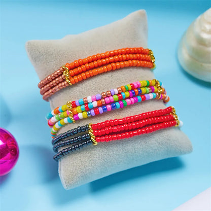 Ethnic Style Bohemian Geometric Seed Bead Rope Beaded Knitting Unisex Bracelets