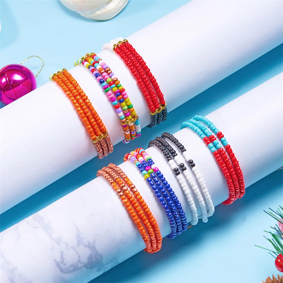 Ethnic Style Bohemian Geometric Seed Bead Rope Beaded Knitting Unisex Bracelets