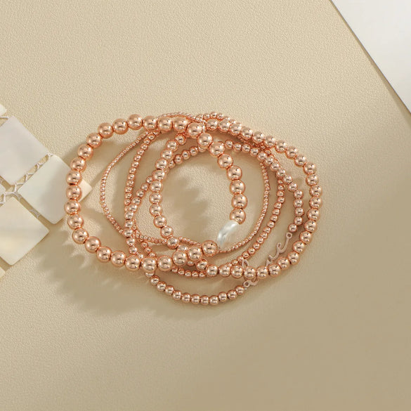 Ethnic Style Bohemian Love Freshwater Pearl Copper Beaded Plating 14k Gold Plated Rose Gold Plated Silver Plated Bracelets