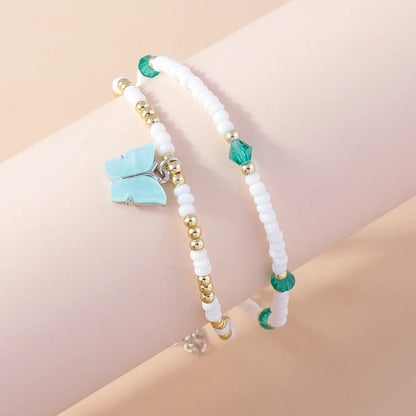 Ethnic Style Butterfly Beaded Women'S Anklet