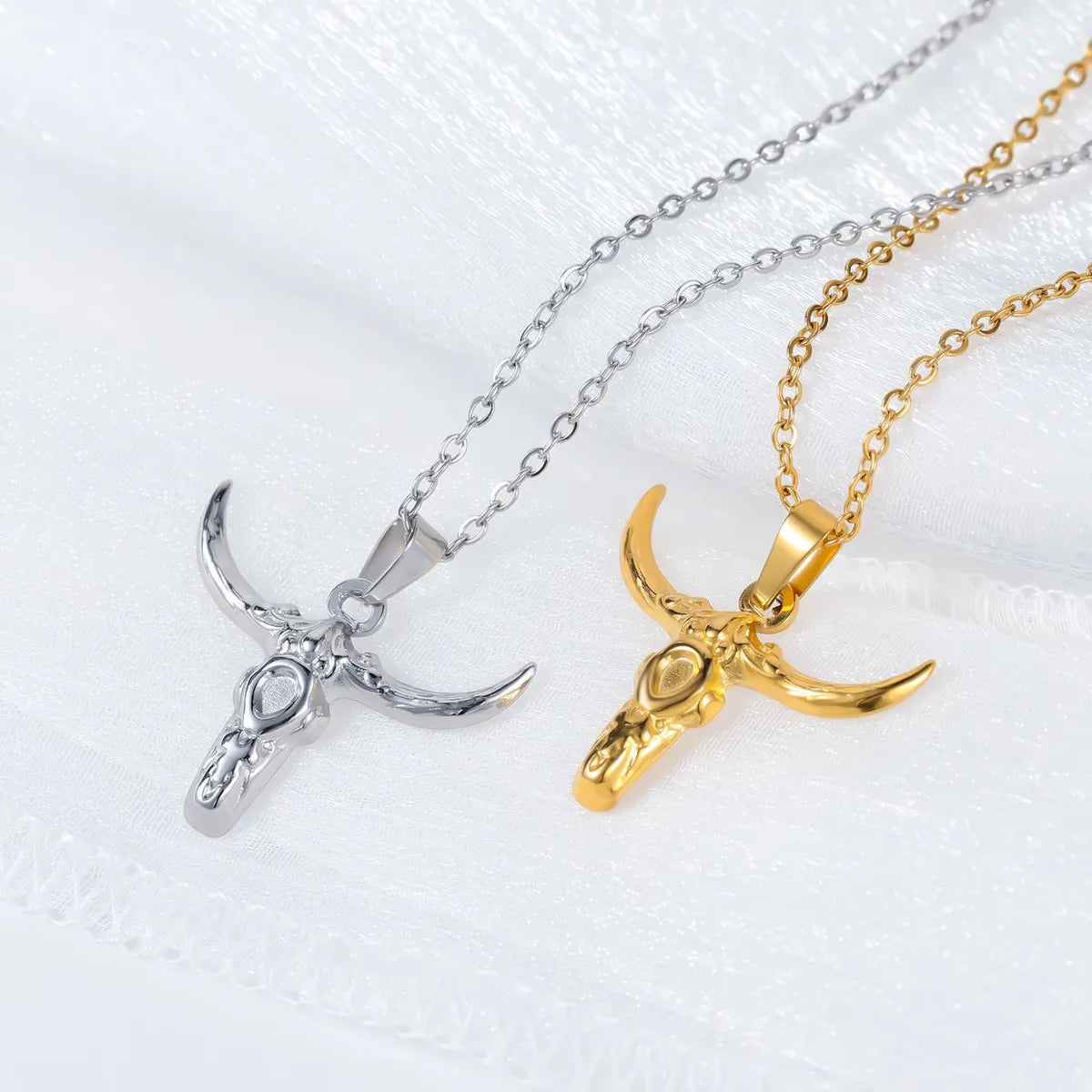 Ethnic Style Cattle Stainless Steel Plating Necklace 1 Piece