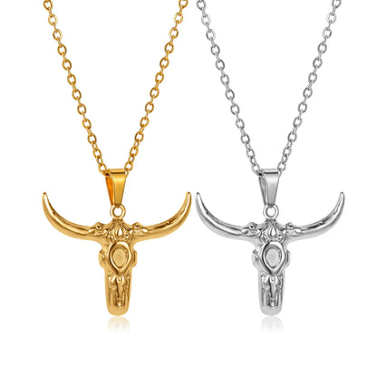 Ethnic Style Cattle Stainless Steel Plating Necklace 1 Piece