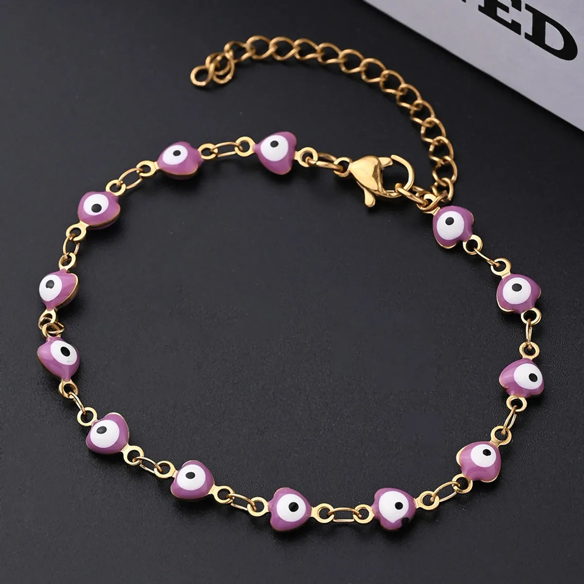 Ethnic Style Classic Style Artistic Devil'S Eye Heart Shape Simple 304 Stainless Steel 18K Gold Plated Bracelets In Bulk