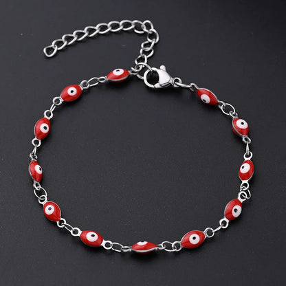 Ethnic Style Classic Style Artistic Devil'S Eye Oval Simple 304 Stainless Steel Bracelets In Bulk