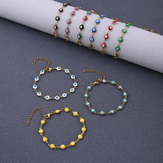 Ethnic Style Classic Style Artistic Eye 304 Stainless Steel Gold Plated Bracelets In Bulk