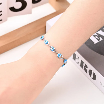 Ethnic Style Classic Style Artistic Slidable Devil'S Eye Oval 304 Stainless Steel Bracelets In Bulk