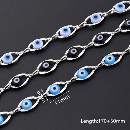 Ethnic Style Classic Style Artistic Slidable Devil'S Eye Oval 304 Stainless Steel Bracelets In Bulk