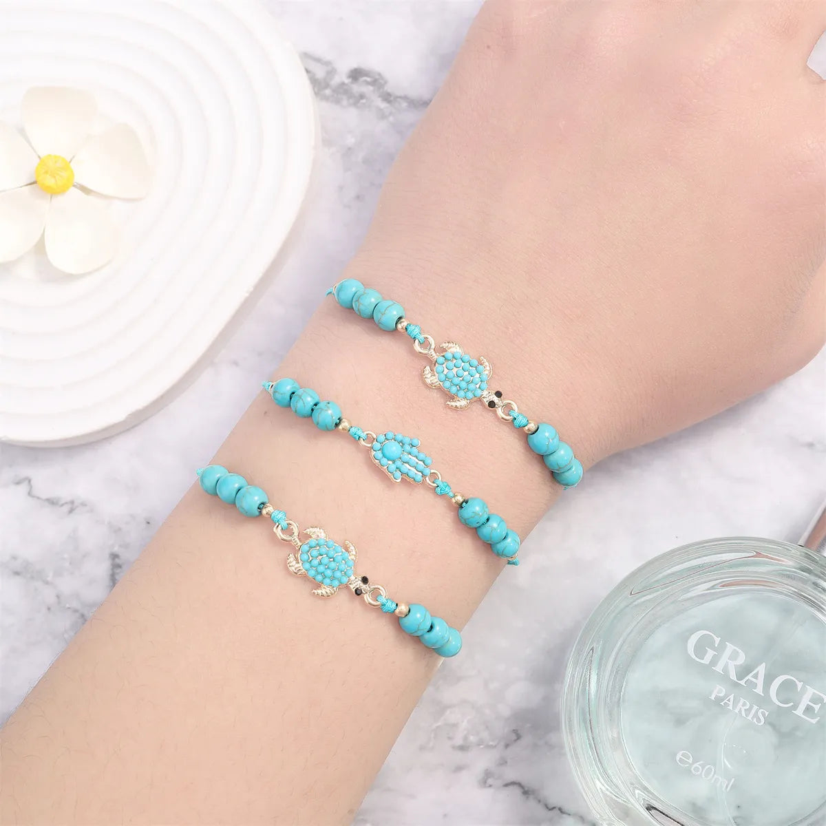 Ethnic Style Classic Style Palm Alloy Turquoise Wholesale Bracelets