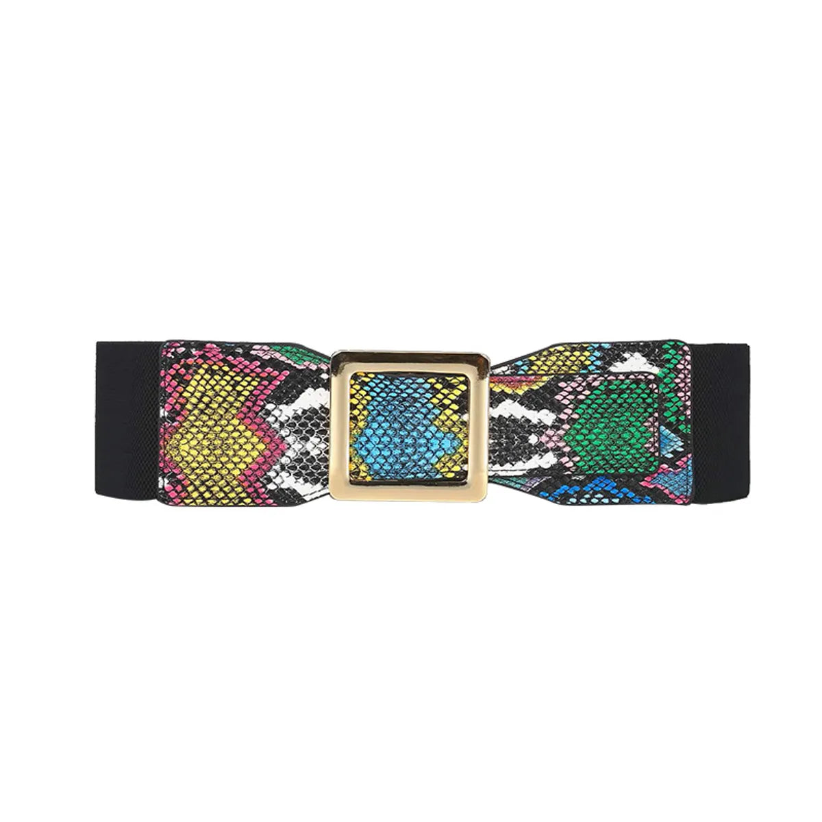 Ethnic Style Color Block Pu Leather Women'S Leather Belts