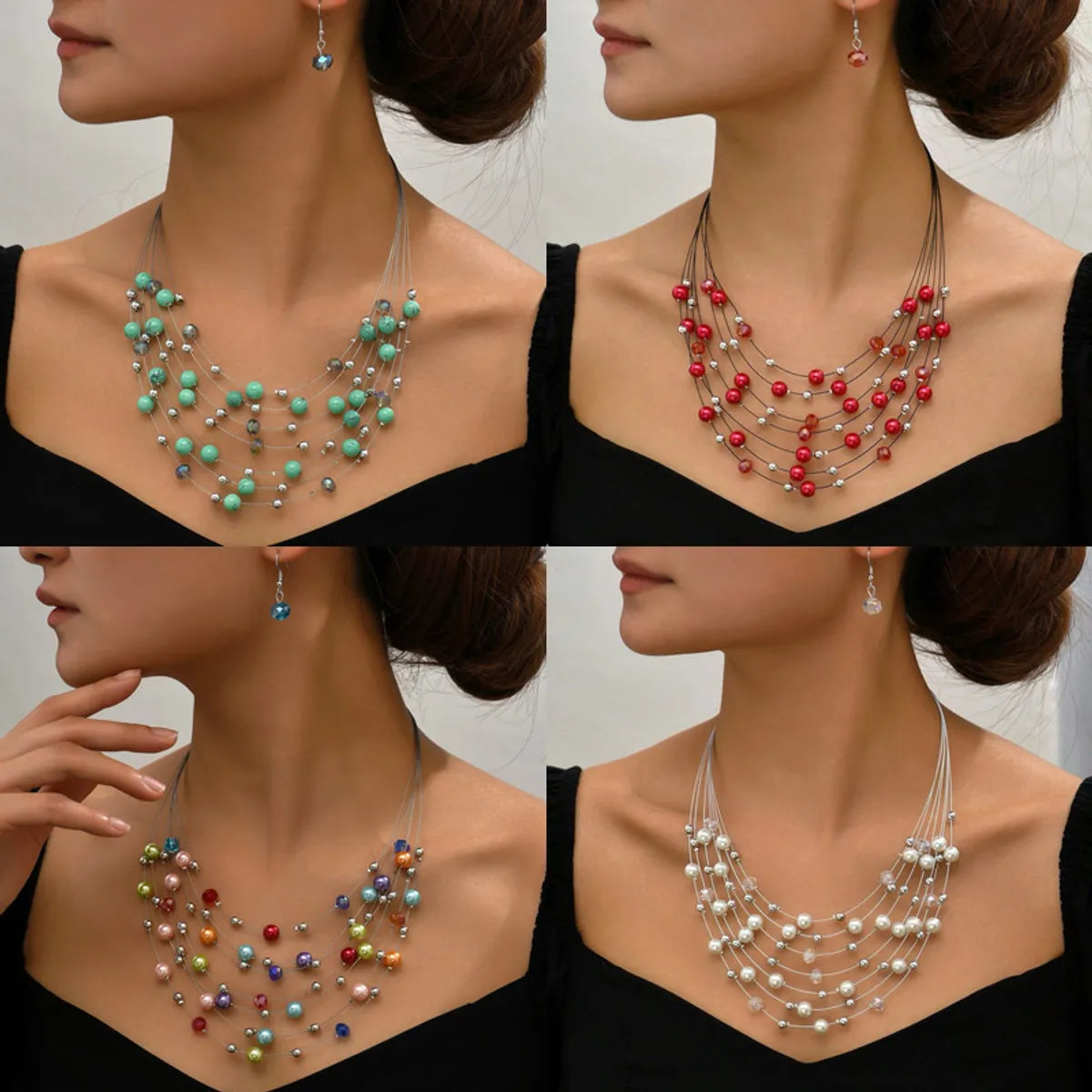 Ethnic Style Colorful Artificial Pearl Women's Jewelry Set