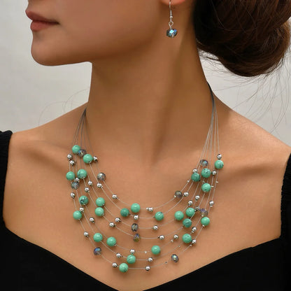 Ethnic Style Colorful Artificial Pearl Women's Jewelry Set