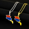 Ethnic Style Cool Style Map Flag 201 Stainless Steel 304 Stainless Steel Enamel Plating 18K Gold Plated Couple Pendant Necklace