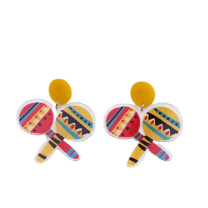 Ethnic Style Cowboy Style Cactus Animal Arylic Asymmetrical Irregular Printing Women's Drop Earrings