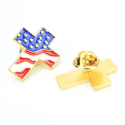 Ethnic Style Cross National Flag Zinc Alloy Enamel Unisex Brooches