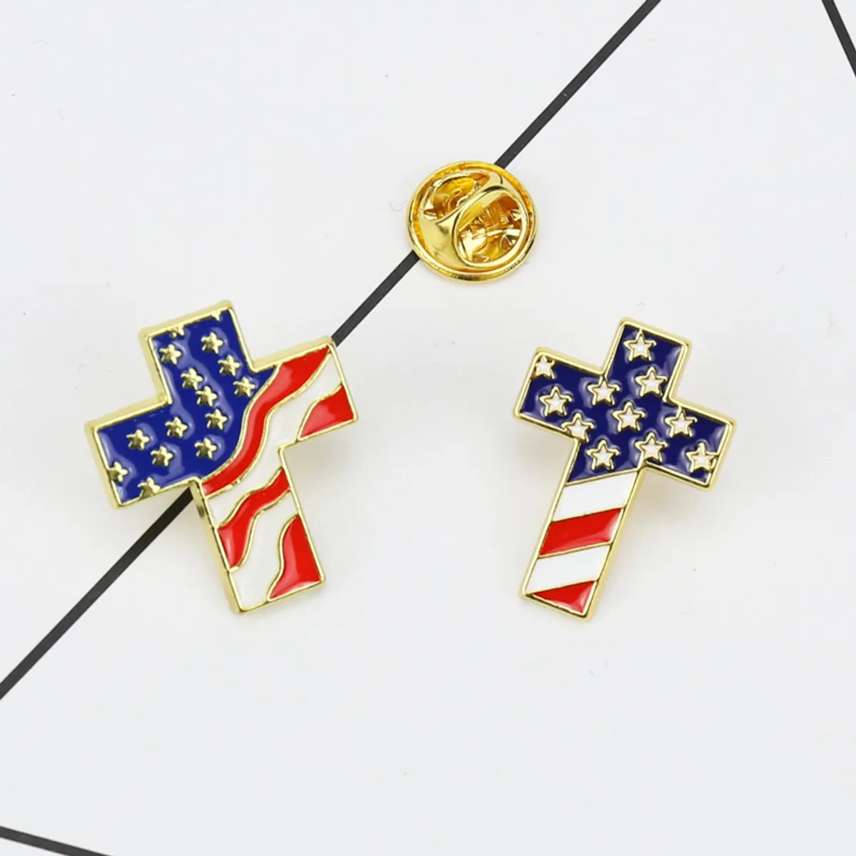 Ethnic Style Cross National Flag Zinc Alloy Enamel Unisex Brooches