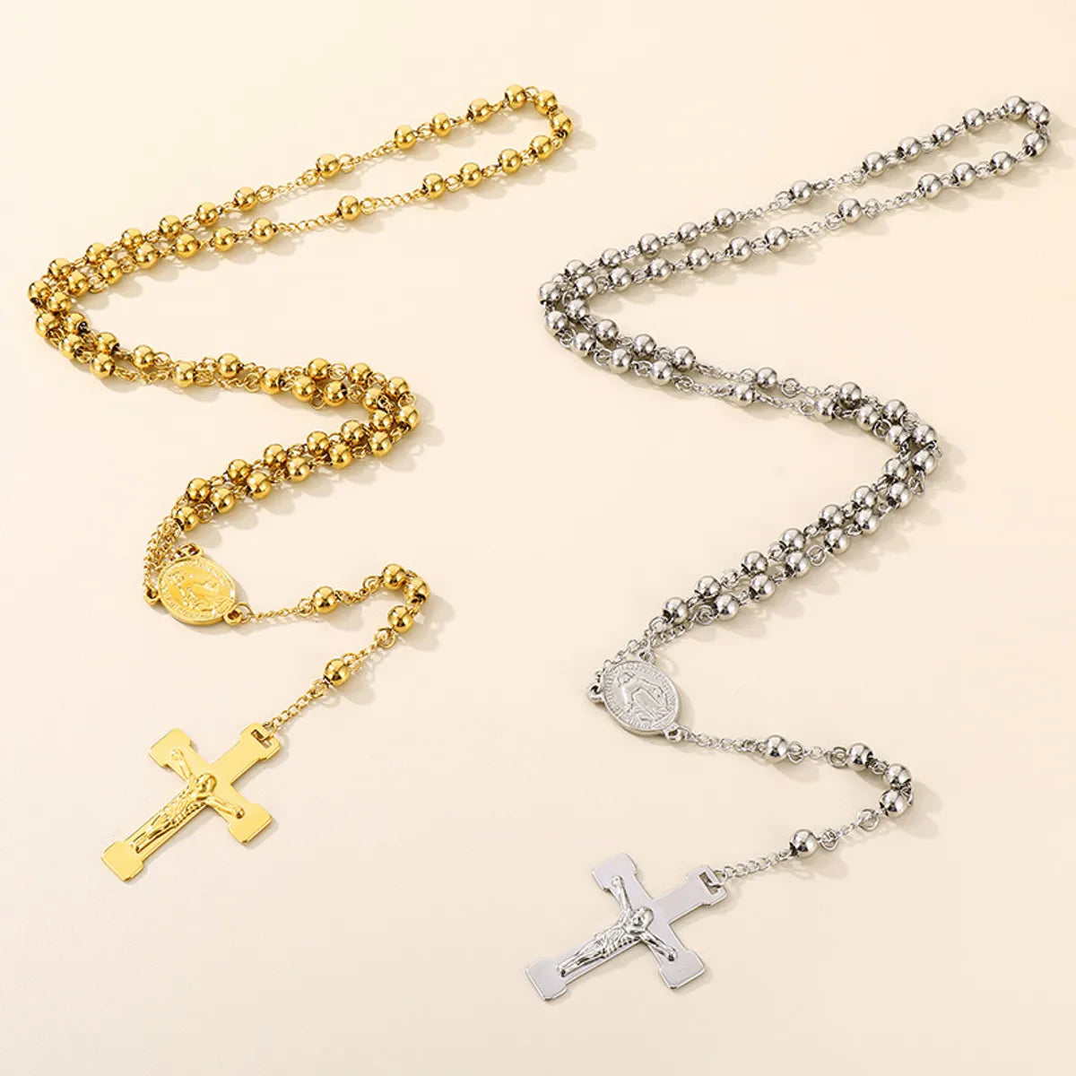 Ethnic Style Cross Stainless Steel Titanium Steel Plating Pendant Necklace