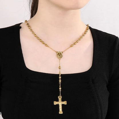 Ethnic Style Cross Stainless Steel Titanium Steel Plating Pendant Necklace