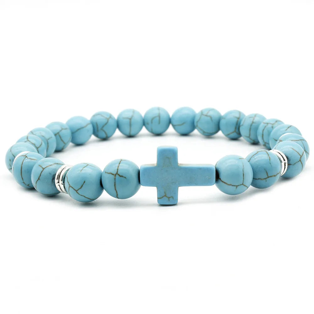 Ethnic Style Cross Turquoise Beaded Unisex Bracelets