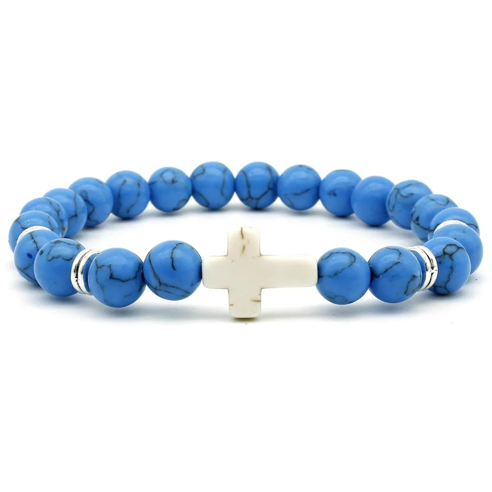 Ethnic Style Cross Turquoise Beaded Unisex Bracelets