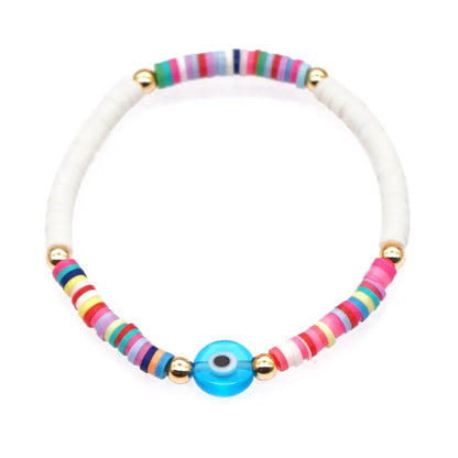 Ethnic Style Demon Eye Soft  Color Beaded Bracelet Wholesale Nihaojewelry