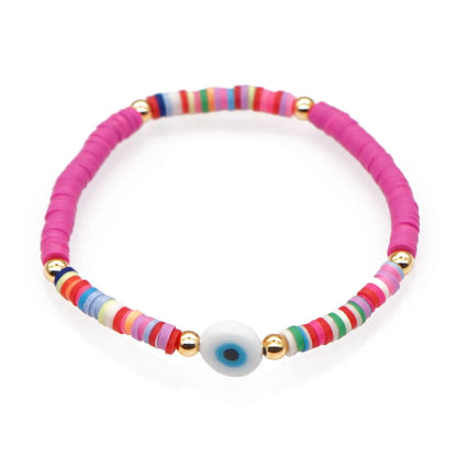 Ethnic Style Demon Eye Soft  Color Beaded Bracelet Wholesale Nihaojewelry