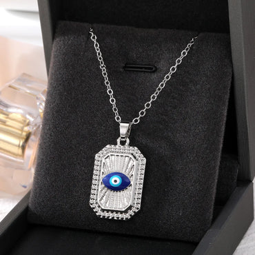 Ethnic Style Devil's Eye Alloy Inlay Rhinestones Women's Pendant Necklace