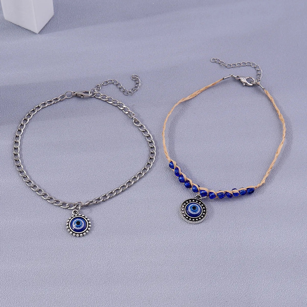 Ethnic Style Devil's Eye Alloy Straw Braid Women's Anklet