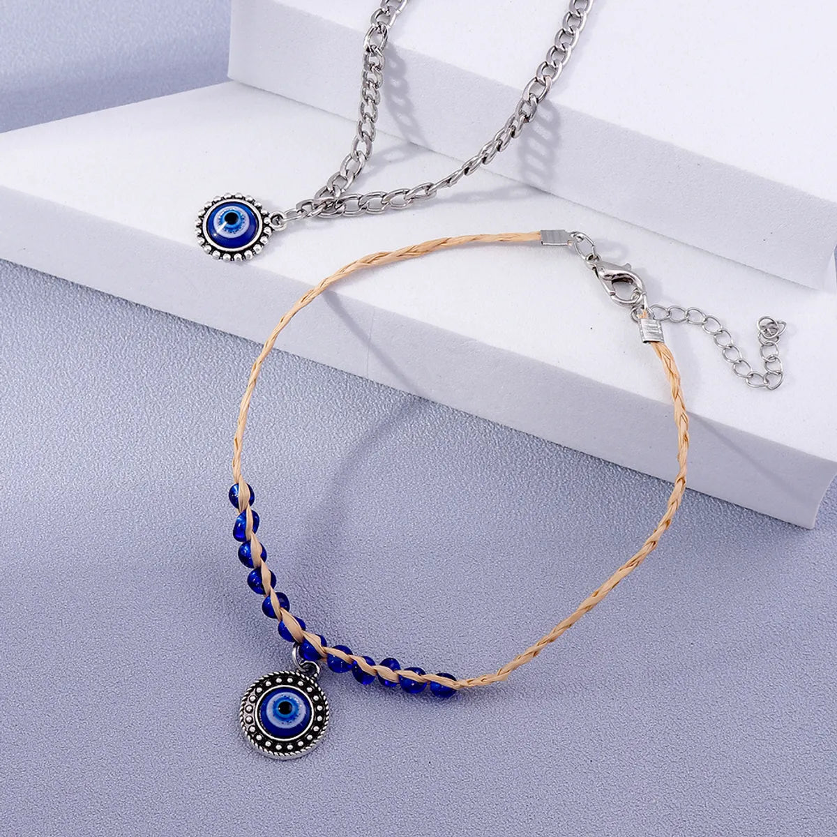 Ethnic Style Devil's Eye Alloy Straw Braid Women's Anklet