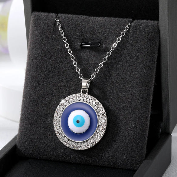 Ethnic Style Devil'S Eye  Alloy Inlay Rhinestones Unisex Pendant Necklace