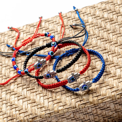 Ethnic Style Devil'S Eye Palm Cotton Thread Braid Unisex Bracelets